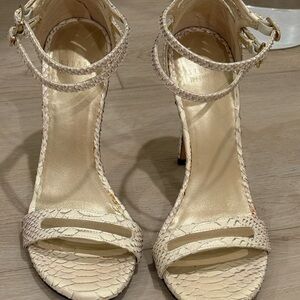 Stuart Weitzman Cream Snakeskin Heels